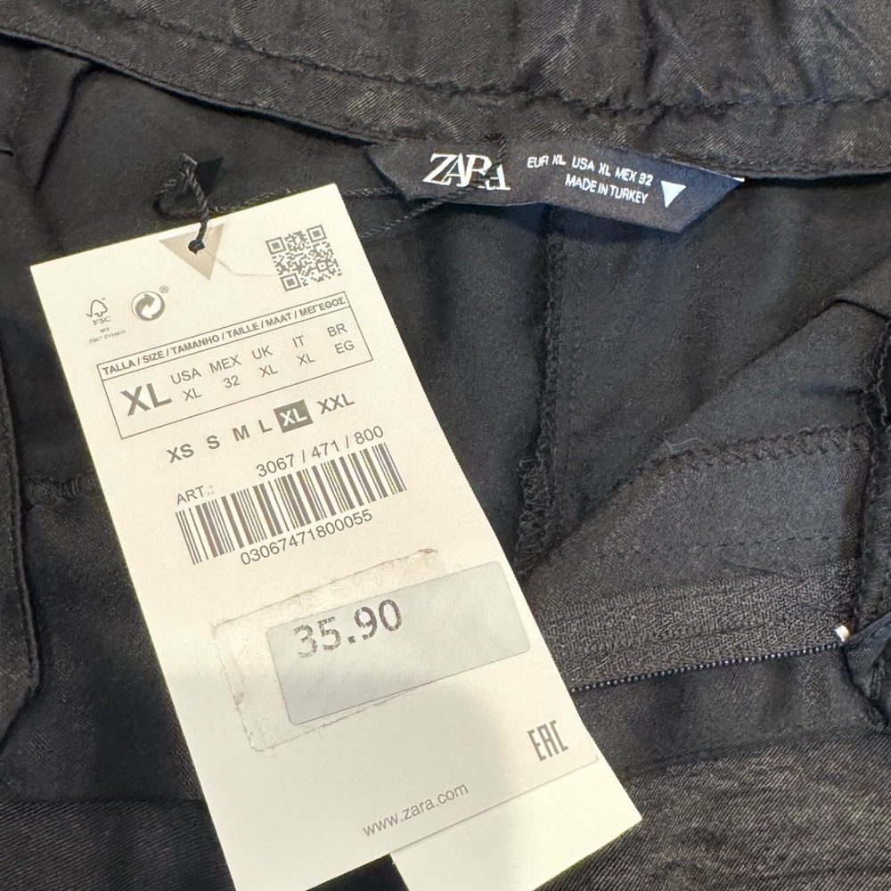 Zara High Waist Black Women's Shorts - Picture 8 of 10